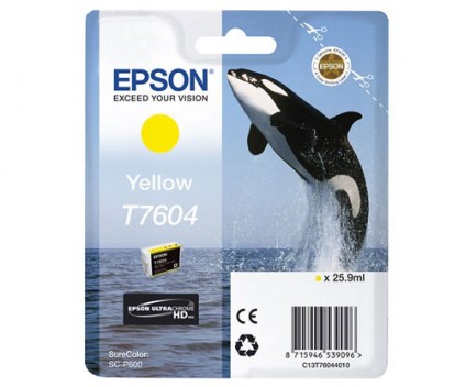 Tinteiro Original Epson T7604 Amarelo 25.9ml