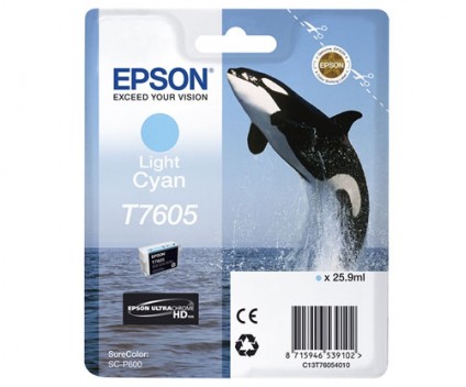 Tinteiro Original Epson T7605 Cyan Claro 25.9ml