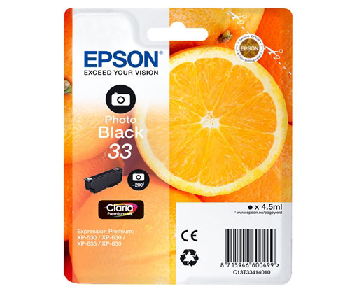 Tinteiro Original Epson T3341 / 33 Preto Foto 4.5ml ~ 200 paginas