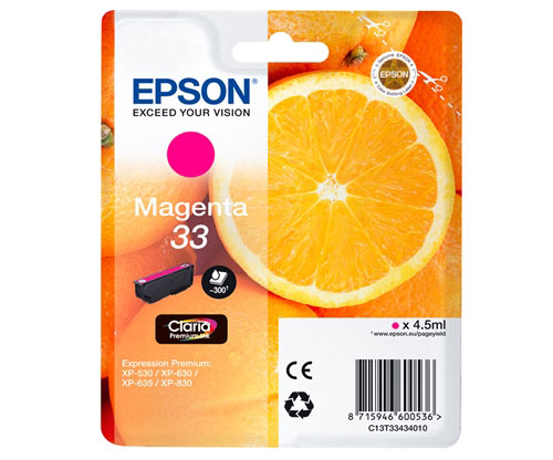 Tinteiro Original Epson T3343 / 33 Magenta 4.5ml ~ 300 paginas