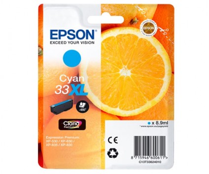 Tinteiro Original Epson T3362 / 33 XL Cyan 8.9ml ~ 650 paginas