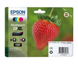 4 Tinteiros Originais, Epson T2991-T2994 / 29 XL Preto 11.3ml + Cor 6.4ml