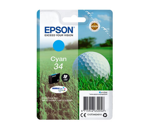 Tinteiro Original Epson T3462 / 34 Cyan 4.2ml ~ 300 paginas