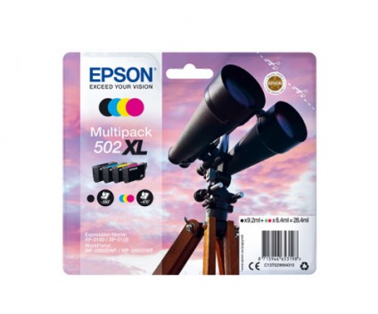 4 Tinteiros Originais, Epson T02W6 / 502 XL Preto + Cor
