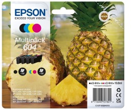4 Tinteiros Originais, Epson T10G6 / 604 Preto 3.4ml + Cor 2.4ml