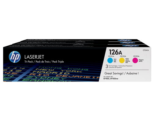 3 Toners Originais, HP 126A COR