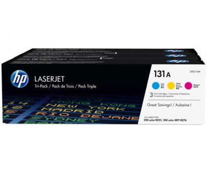 3 Toners Originais, HP 131A Cor CMY